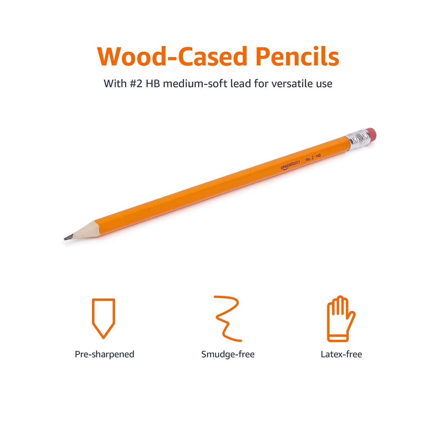 Woodcased Classroom #2 HB Lead Pencils with Erasers |Pre-sharpened | Pack of 30 count
