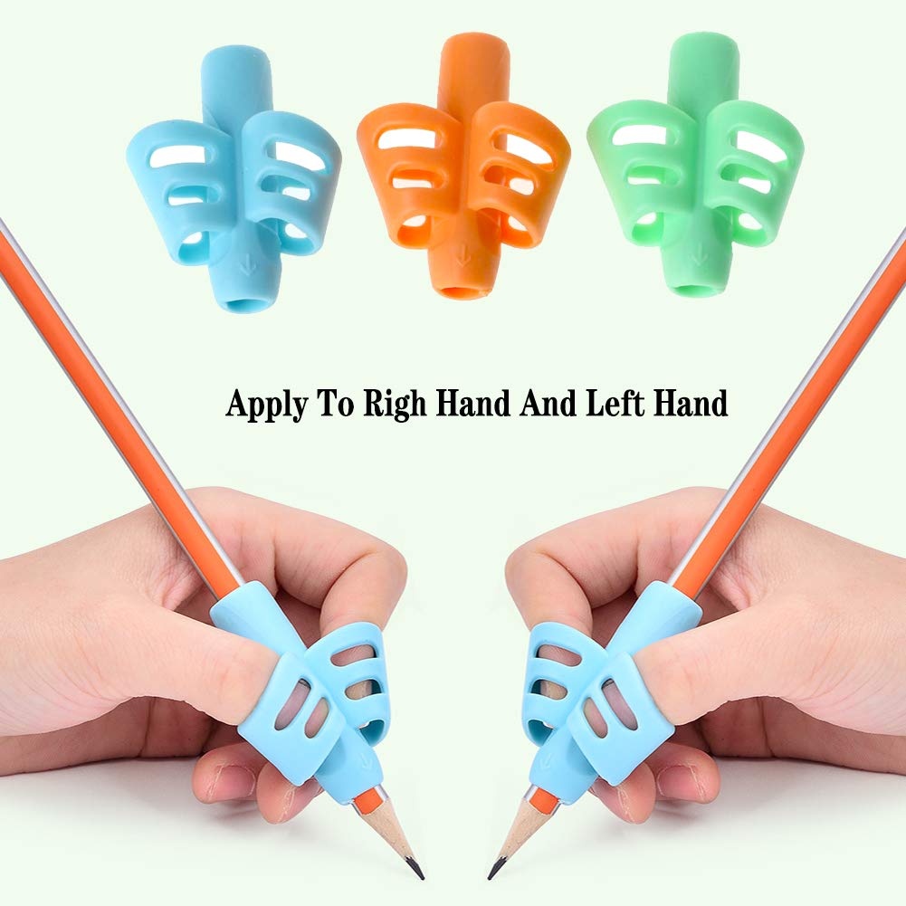 JuneLsy Pencil Grips for Kids Handwriting Pencil gripper Pencil Holder Posture Correction Training Writing AIDS for preschooler Kids toddler Children Special Needs (3 PCS)