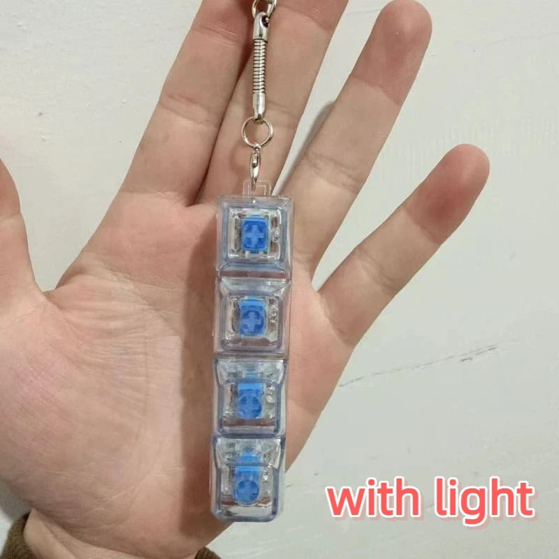 Keyboard Fidget Toy, Keyboard Fidget Keychain, 4/9-key options,Keyboard Decompression Button Finger Clicker Toys, Button Stress Relief Fidget Gifts to Relief Stress (with and without light)