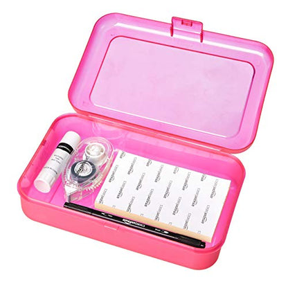 Plastic Pencil Box | Pack of 4 | Multi- color | Solid