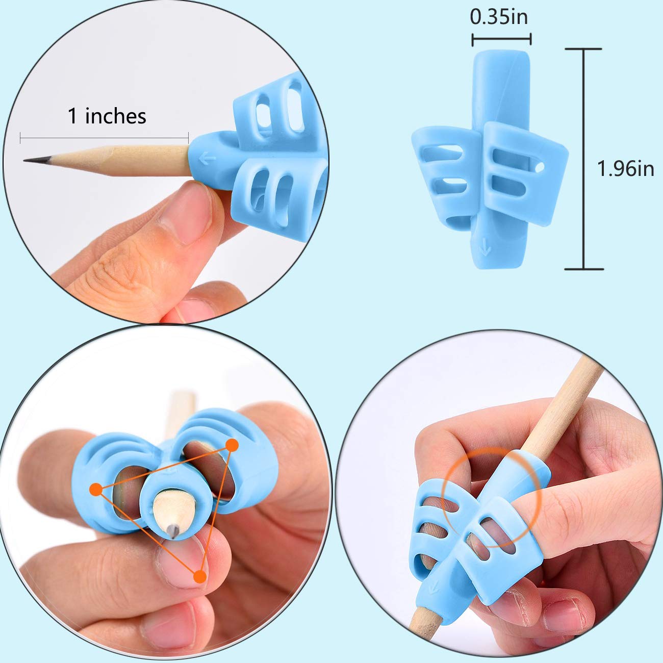 JuneLsy Pencil Grips for Kids Handwriting Pencil gripper Pencil Holder Posture Correction Training Writing AIDS for preschooler Kids toddler Children Special Needs (3 PCS)