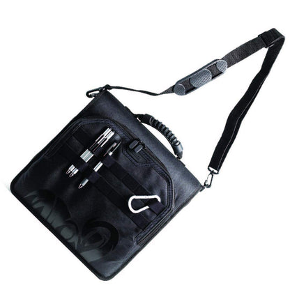 Gearilla Large 3 Ring Binder with Zipper - 3 inch Blacked Out, O-Ring Binder with Tablet Laptop Sleeve - Fits 13 inch Devices - Tactical Carry Handle, Shoulder Strap, for School, Office, and Job Sites