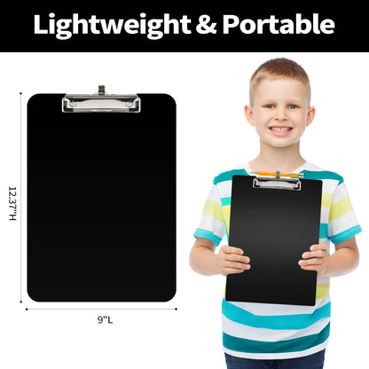 Sooez Plastic Clipboard with Pen Holder, [10% Thicker] Clip Boards 8.5x11 with Low Profile Clip, Cute Hanging Clipboard, Standard Letter Size A4 for Women Kid Teacher, Office & School Supplies, Clear