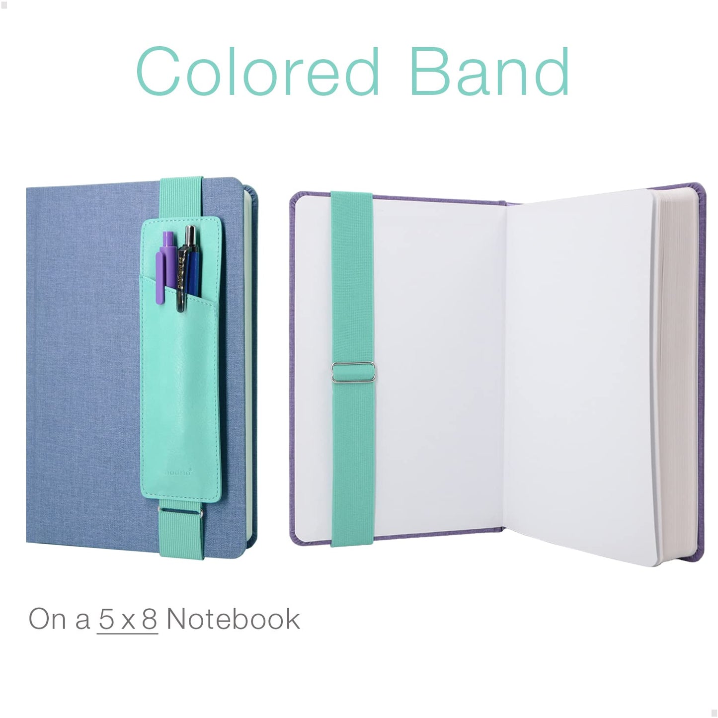 Adjustable Elastic Band Pen Holder | PU Leather |Detachable | Mint