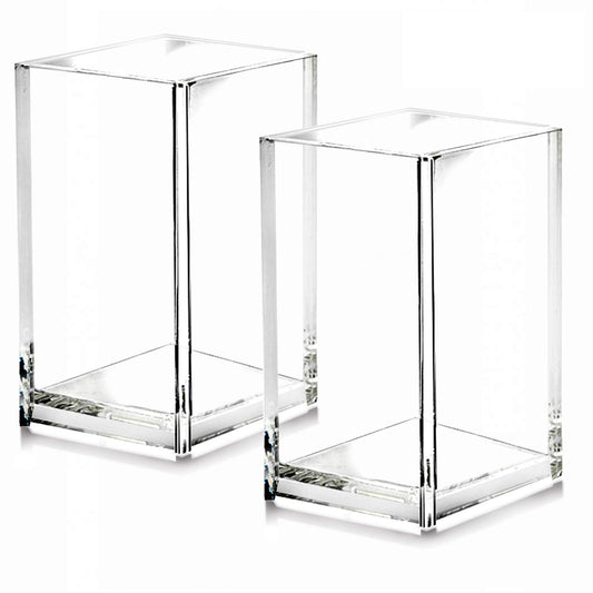 Acrylic Pencil Pen Holder Cup | Transparent Desk  Organizer | 2 PCS | 2.6x 2.6x 4 inches