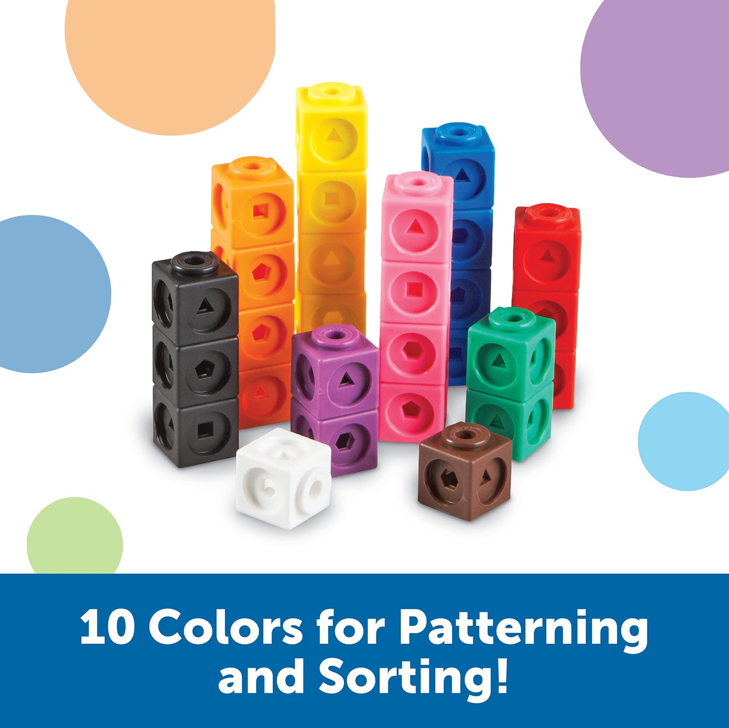 Learning Resources MathLink Cubes - Set of 100 Cubes, Ages 5+ Kindergarten, STEM Activities, Math Manipulatives, Homeschool Supplies, Teacher Supplies