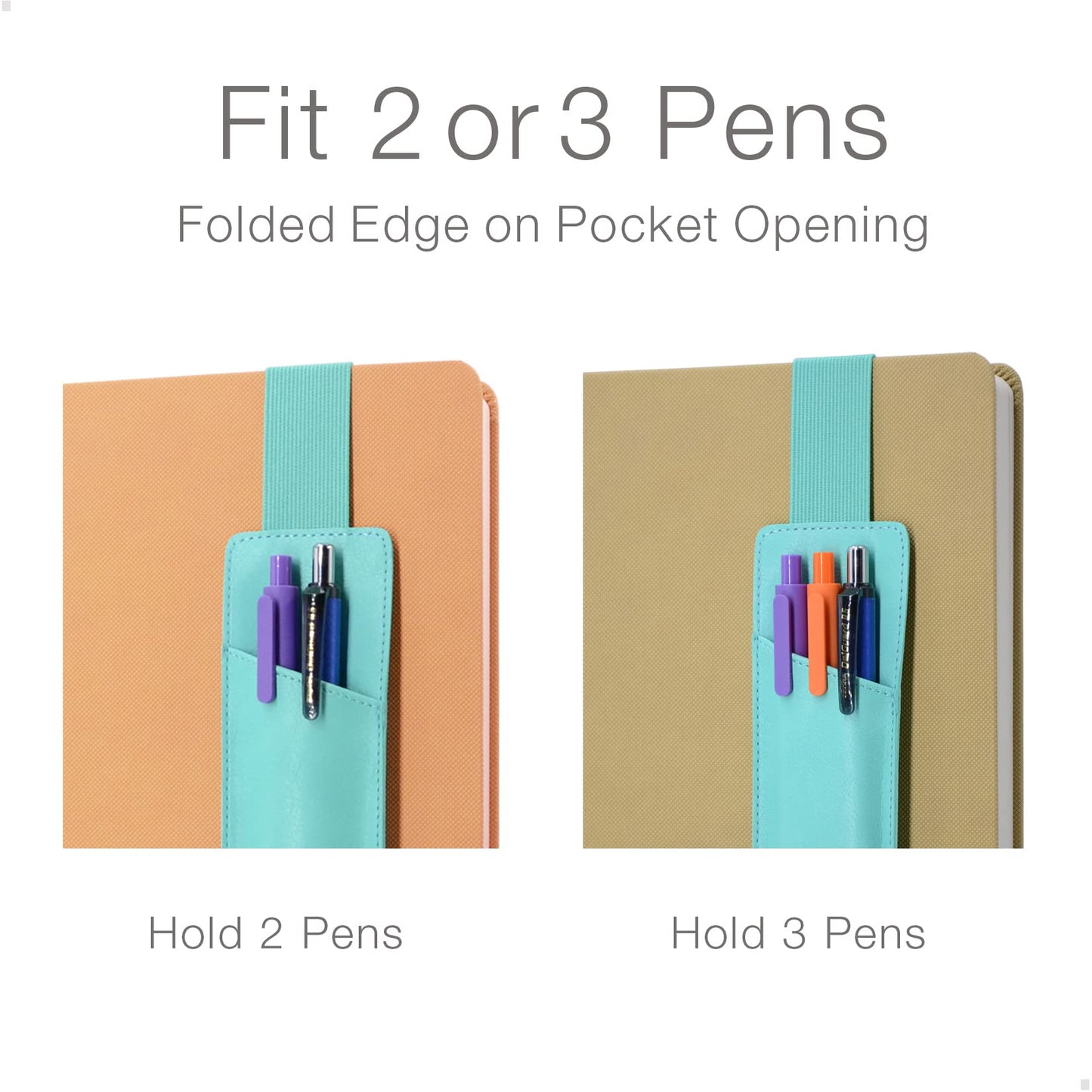 Adjustable Elastic Band Pen Holder | PU Leather |Detachable | Mint