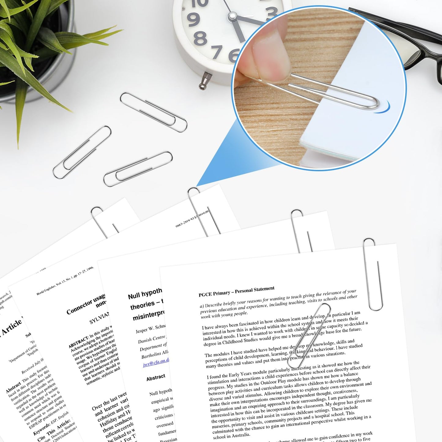 Silver Paperclips | Large - 1.3 Inch Jumbo Paper Clips | 700 Pcs