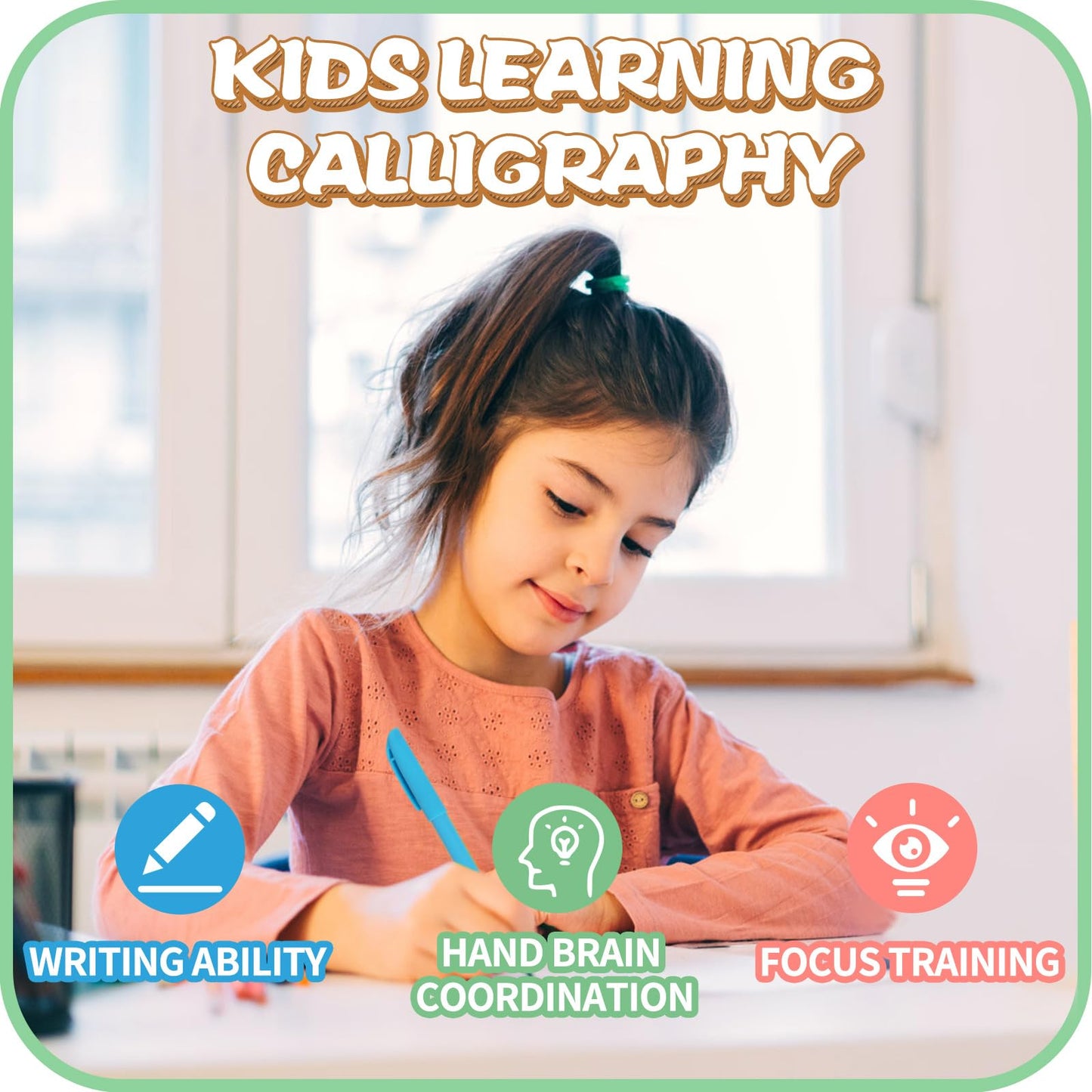 Magic Practice Copybook, Reusable Writing Practice Book, for Preschool Kids Age 3-8 Calligraphy 9.44in×6.29in(5 Books with Pens)