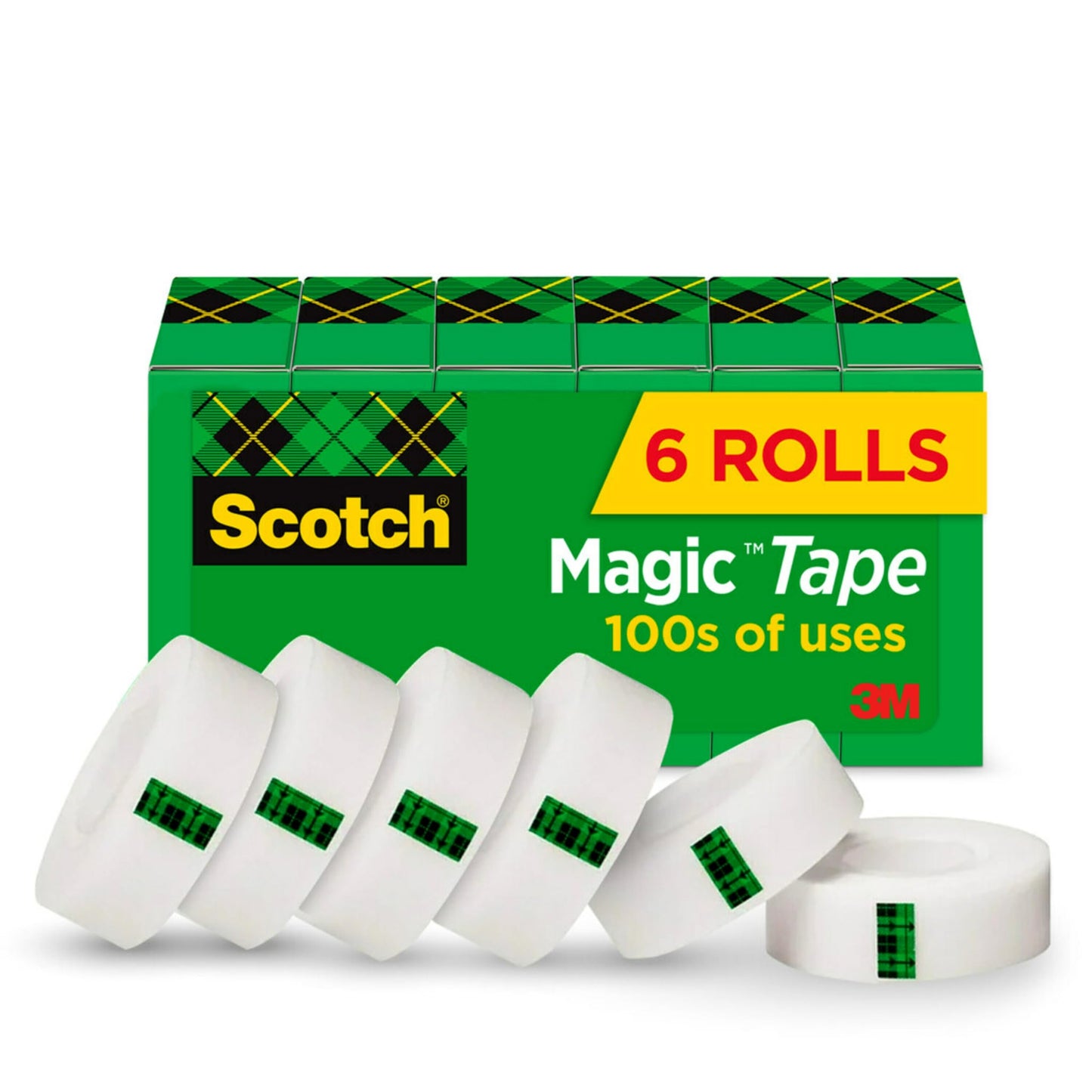 Scotch Magic Tape, Invisible, Home Office Supplies and Back to School Supplies for College and Classrooms, 6 Rolls
