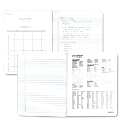 Five Star Composition Books + Study App, 6 Pack, College Ruled Paper, 9-3/4" x 7-1/2", 80 Sheets, Black, Red, Green, Blue, Purple, White (850065A-ECM)