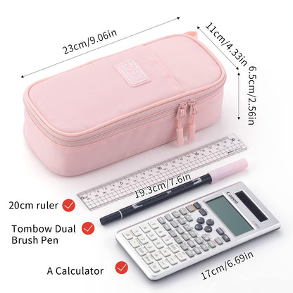 CICIMELON Durable Pencil Case Big Storage Pen Pouch Bag for School Supplies Office College Teen Girls Adults, Pink