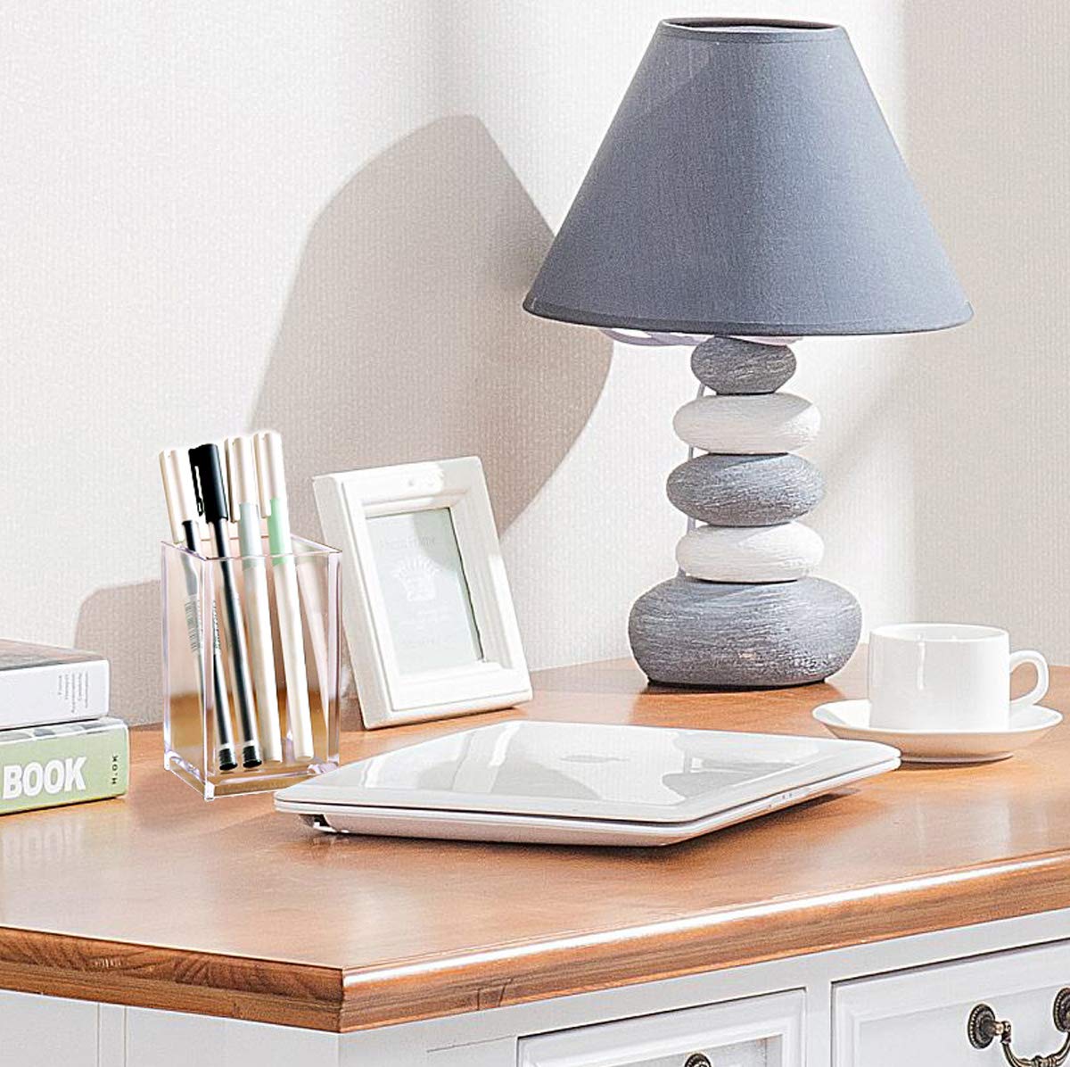 Acrylic Pencil Pen Holder Cup | Transparent Desk  Organizer | 2 PCS | 2.6x 2.6x 4 inches