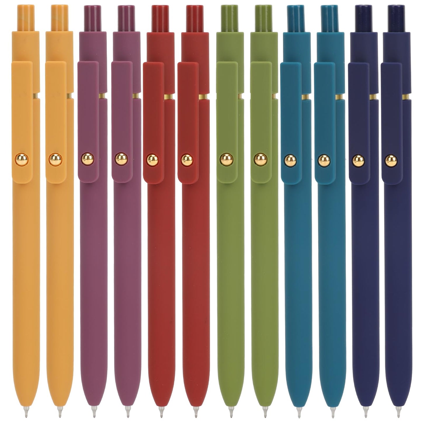 Ddaowanx Gel Pens, 12 Pcs 0.5mm Quick Dry Black Ink Pens Fine Point Smooth Writing Pens, Cute Office School Supplies Gifts for Women (12 Pcs Vintage-Black Ink)