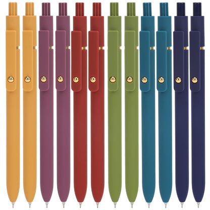 Ddaowanx Gel Pens, 12 Pcs 0.5mm Quick Dry Black Ink Pens Fine Point Smooth Writing Pens, Cute Office School Supplies Gifts for Women (12 Pcs Vintage-Black Ink)
