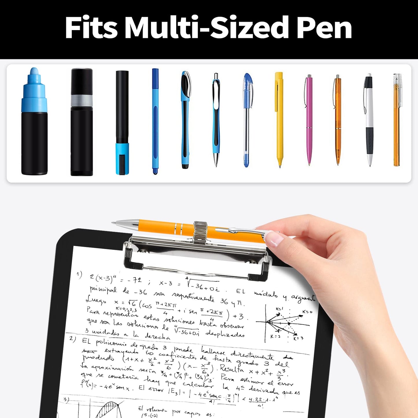 Sooez Plastic Clipboard with Pen Holder, [10% Thicker] Clip Boards 8.5x11 with Low Profile Clip, Cute Hanging Clipboard, Standard Letter Size A4 for Women Kid Teacher, Office & School Supplies, Black