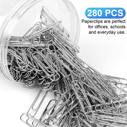 Silver Paperclips | Large -2 Inch Jumbo Paper Clips | 280 Pcs