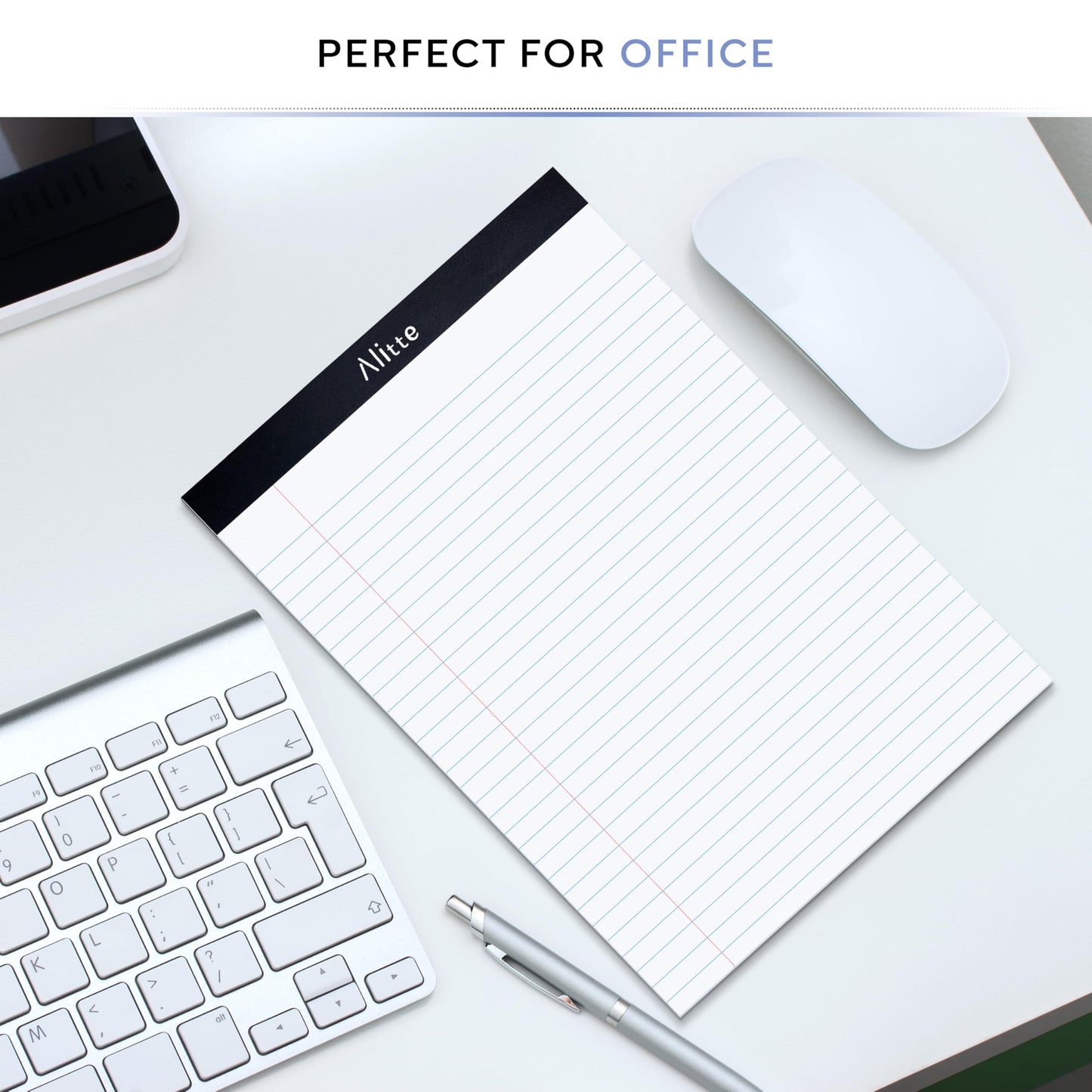 Alitte Legal Notepads 8.5 x 11 | Pack of 12 | Perforated Wide Ruled Writing Pad |50 Sheets Per Notebook