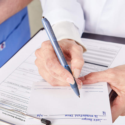 Sharpie S-Gel, Gel Pens, Medium Point (0.7mm), Frost Blue Body, Black Gel Ink Pens, 4 Count