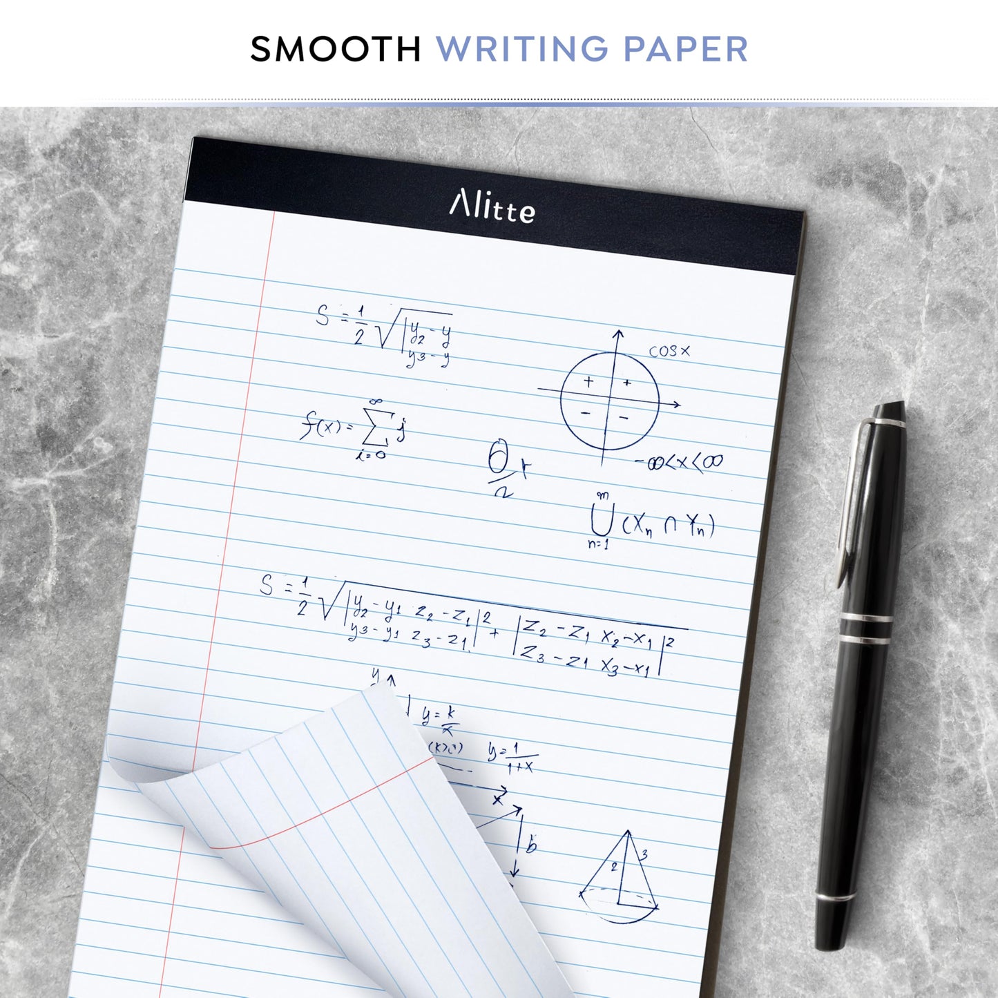 Alitte Legal Notepads 8.5 x 11 | Pack of 12 | Perforated Wide Ruled Writing Pad |50 Sheets Per Notebook