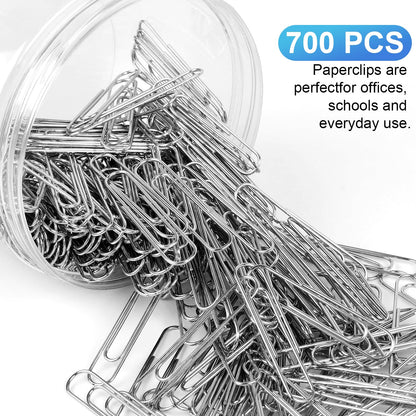 Silver Paperclips | Large - 1.3 Inch Jumbo Paper Clips | 700 Pcs