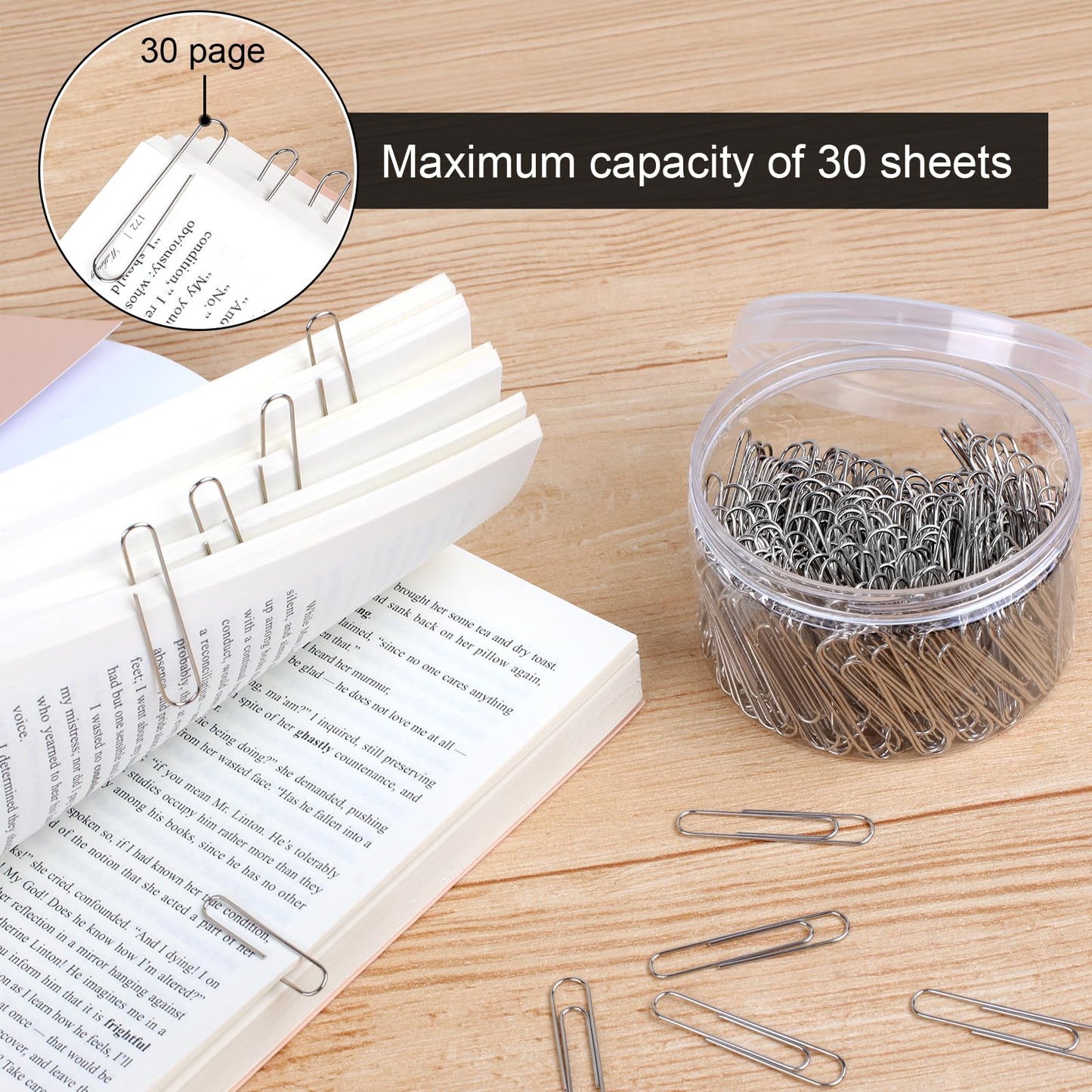 Silver Paperclips | Large -2 Inch Jumbo Paper Clips | 280 Pcs