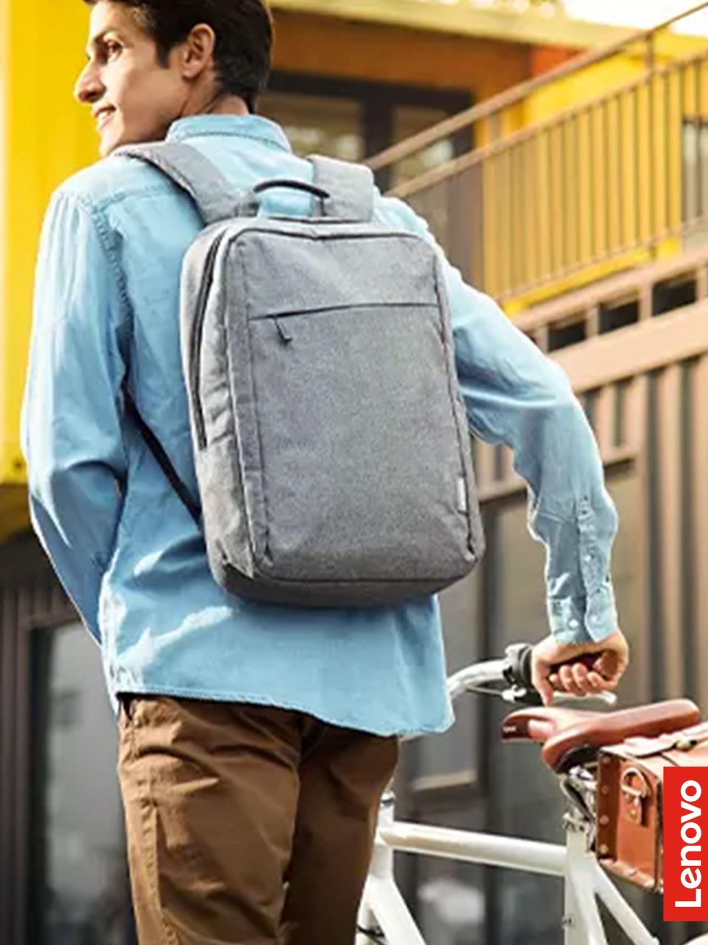 Lenovo Casual Laptop Backpack B210 - 15.6 inch - Padded Laptop/Tablet Compartment - Durable and Water-Repellent Fabric - Lightweight - Grey