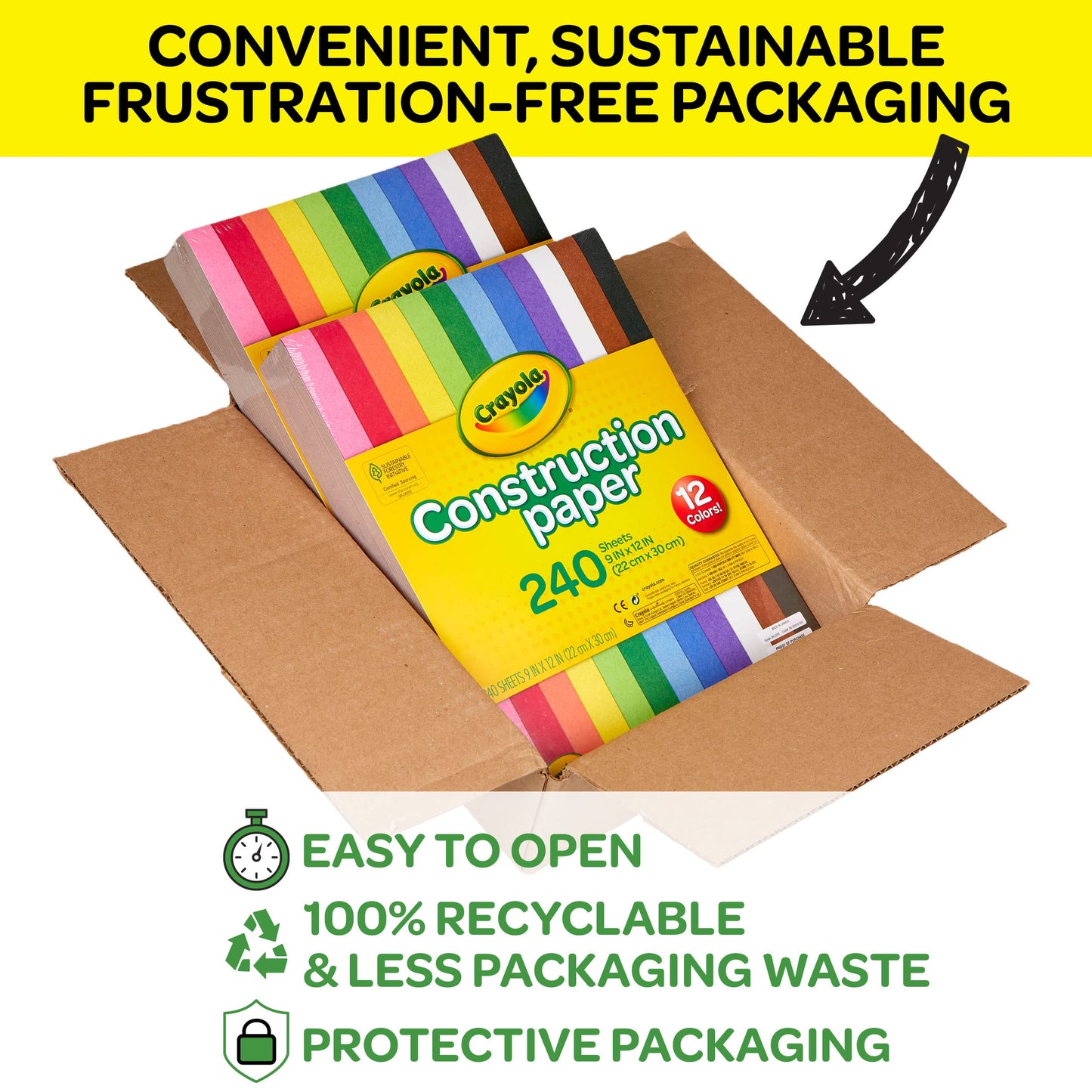 Crayola Construction Paper - 480ct (2pck), Bulk School Supplies For Kids, Teacher Classroom Must Have, Art Paper, Arts & Crafts