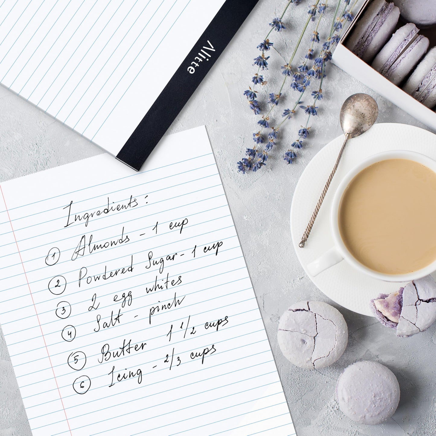 Alitte Legal Notepads 8.5 x 11 | Pack of 12 | Perforated Wide Ruled Writing Pad |50 Sheets Per Notebook