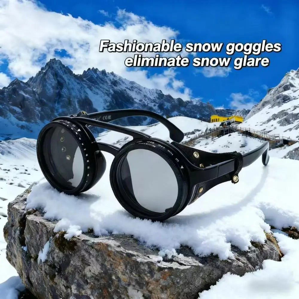 ND9 adjustable dimming sunglasses Retro Punk round men's outdoor fishing UV400 polarized driving sunglasses