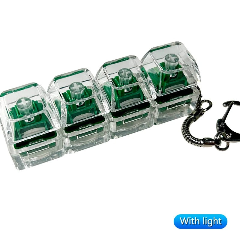 Keyboard Fidget Toy, Keyboard Fidget Keychain,  4/9-key options,Keyboard Decompression Button Finger Clicker Toys, Button Stress Relief Fidget Gifts to Relief Stress (with and without light)