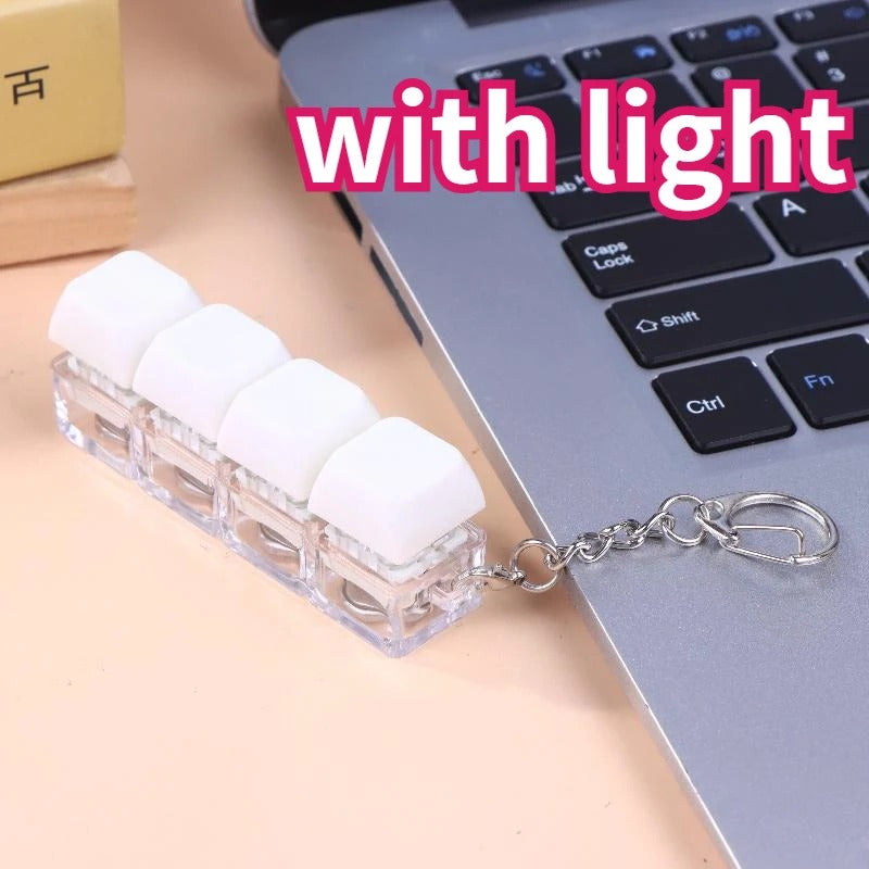 Keyboard Fidget Toy, Keyboard Fidget Keychain,  4/9-key options,Keyboard Decompression Button Finger Clicker Toys, Button Stress Relief Fidget Gifts to Relief Stress (with and without light)