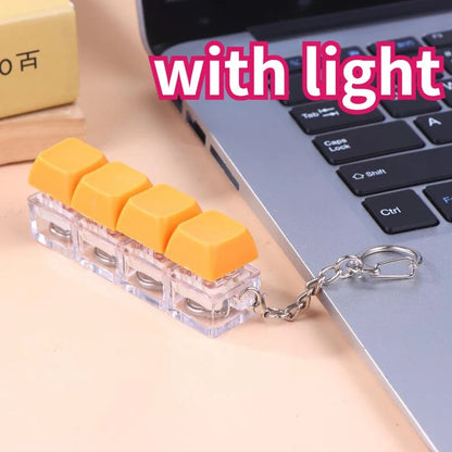 Keyboard Fidget Toy, Keyboard Fidget Keychain,  4/9-key options,Keyboard Decompression Button Finger Clicker Toys, Button Stress Relief Fidget Gifts to Relief Stress (with and without light)