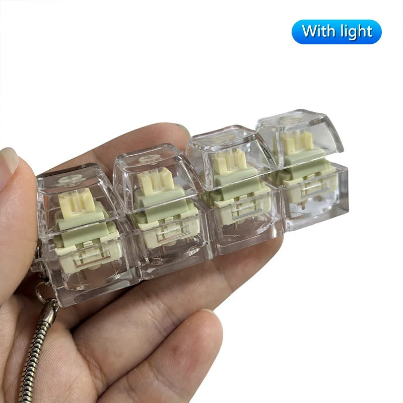 Keyboard Fidget Toy, Keyboard Fidget Keychain,  4/9-key options,Keyboard Decompression Button Finger Clicker Toys, Button Stress Relief Fidget Gifts to Relief Stress (with and without light)