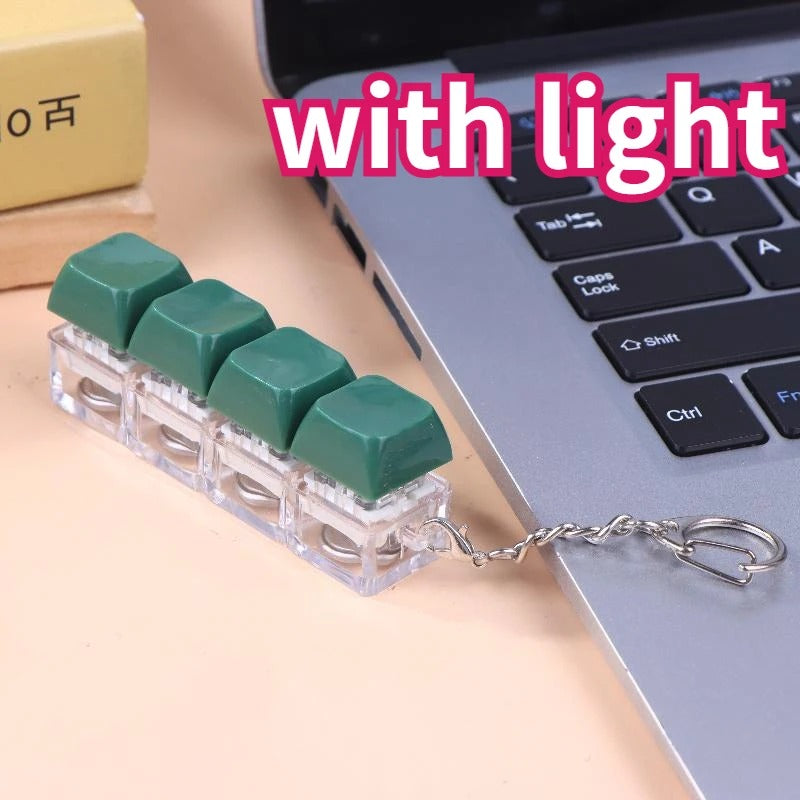 Keyboard Fidget Toy, Keyboard Fidget Keychain,  4/9-key options,Keyboard Decompression Button Finger Clicker Toys, Button Stress Relief Fidget Gifts to Relief Stress (with and without light)