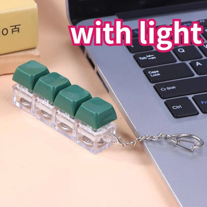 Keyboard Fidget Toy, Keyboard Fidget Keychain,  4/9-key options,Keyboard Decompression Button Finger Clicker Toys, Button Stress Relief Fidget Gifts to Relief Stress (with and without light)