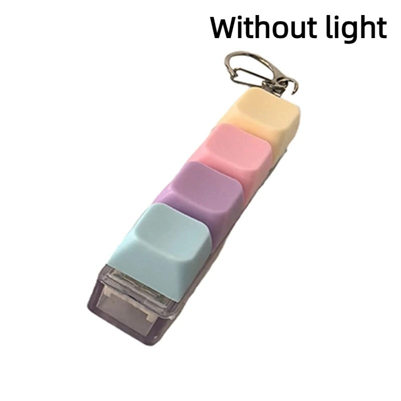 Keyboard Fidget Toy, Keyboard Fidget Keychain,  4/9-key options,Keyboard Decompression Button Finger Clicker Toys, Button Stress Relief Fidget Gifts to Relief Stress (with and without light)